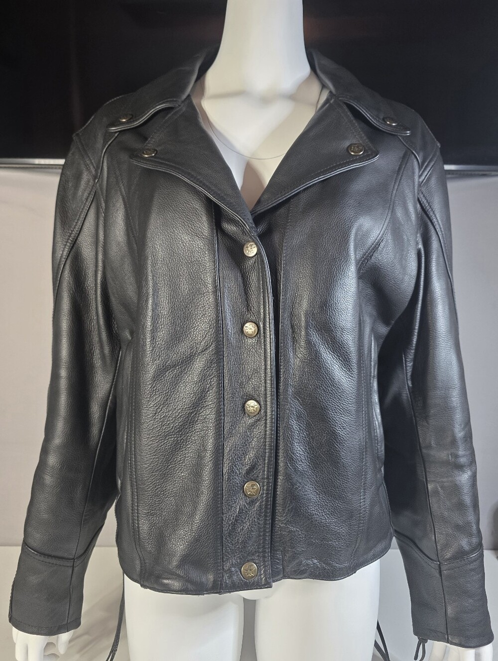 First Manufacturing "First Classics" Leather Gear women's biker jacket Sz XXL